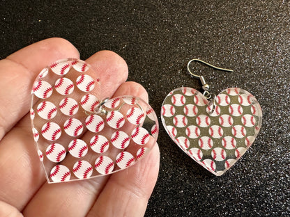 Baseball Earrings: Laser Cut Acrylic Baseball Balls, Sports Team, Sport Teams, Pitcher, Play, MLB, Baseballs, Best Gifts for Her/Him/Them