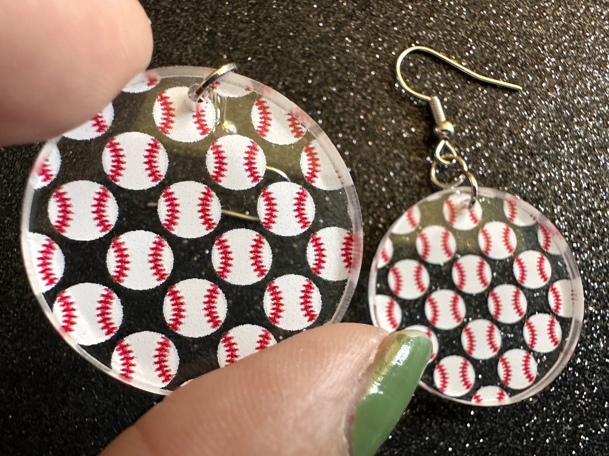 Baseball Earrings: Laser Cut Acrylic Baseball Balls, Sports Team, Sport Teams, Pitcher, Play, MLB, Baseballs, Best Gifts for Her/Him/Them