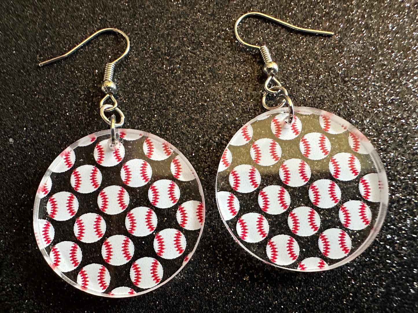 Baseball Earrings: Laser Cut Acrylic Baseball Balls, Sports Team, Sport Teams, Pitcher, Play, MLB, Baseballs, Best Gifts for Her/Him/Them