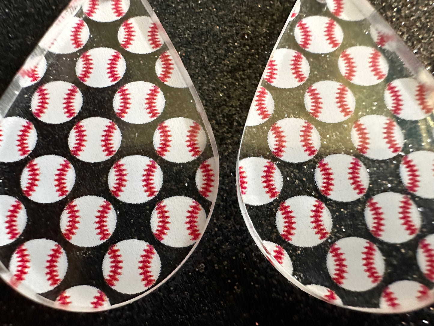Baseball Earrings: Laser Cut Acrylic Baseball Balls, Sports Team, Sport Teams, Pitcher, Play, MLB, Baseballs, Best Gifts for Her/Him/Them