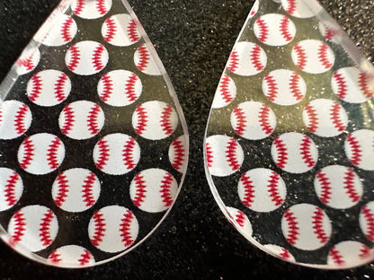 Baseball Earrings: Laser Cut Acrylic Baseball Balls, Sports Team, Sport Teams, Pitcher, Play, MLB, Baseballs, Best Gifts for Her/Him/Them