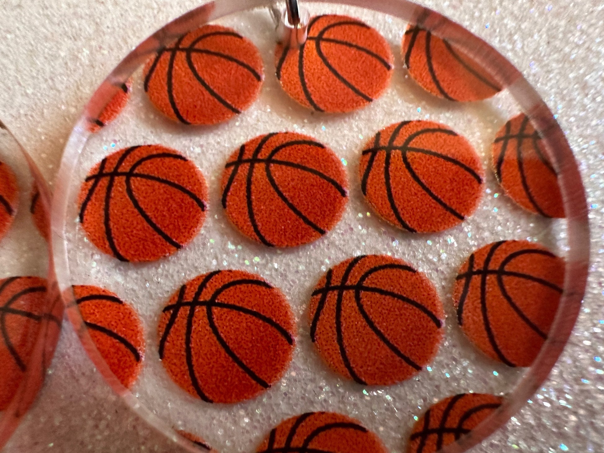 Basketball Earrings: Laser Cut Acrylic Basketball Balls, Sports, NBA, PE Class, Sports Team, Sport Teams, Best Gifts for Her/Him/Them