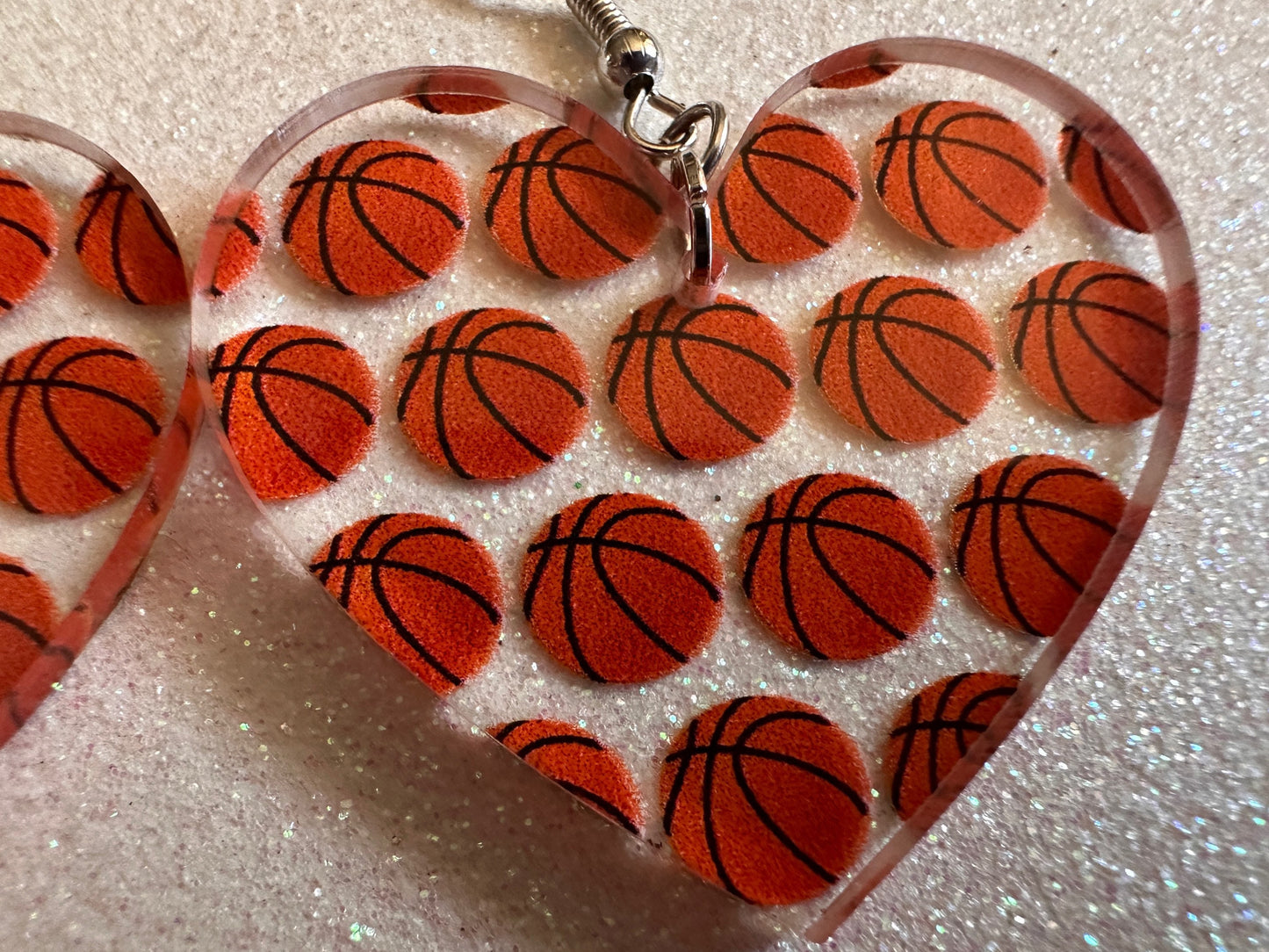 Basketball Earrings: Laser Cut Acrylic Basketball Balls, Sports, NBA, PE Class, Sports Team, Sport Teams, Best Gifts for Her/Him/Them