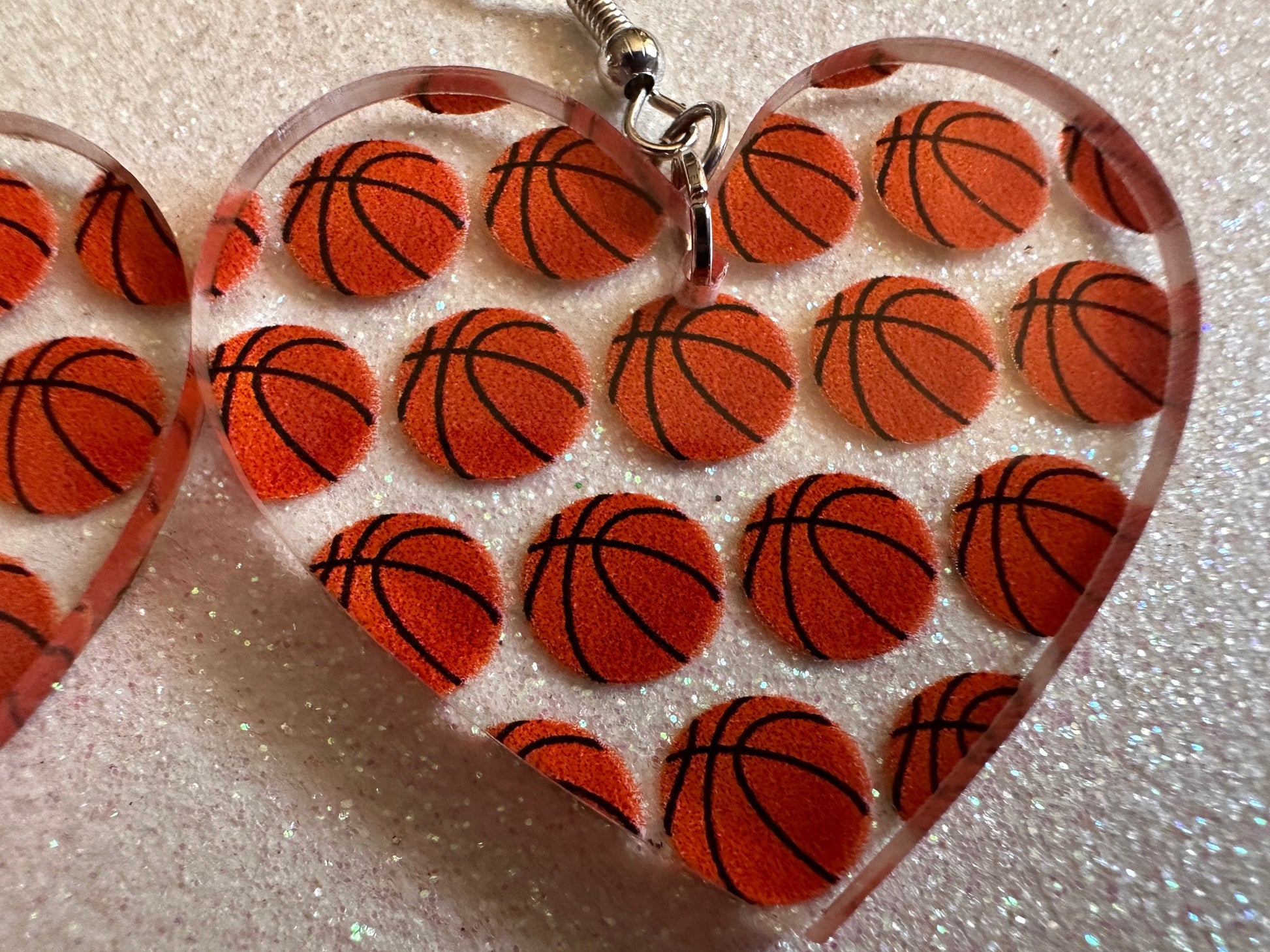 Basketball Earrings: Laser Cut Acrylic Basketball Balls, Sports, NBA, PE Class, Sports Team, Sport Teams, Best Gifts for Her/Him/Them