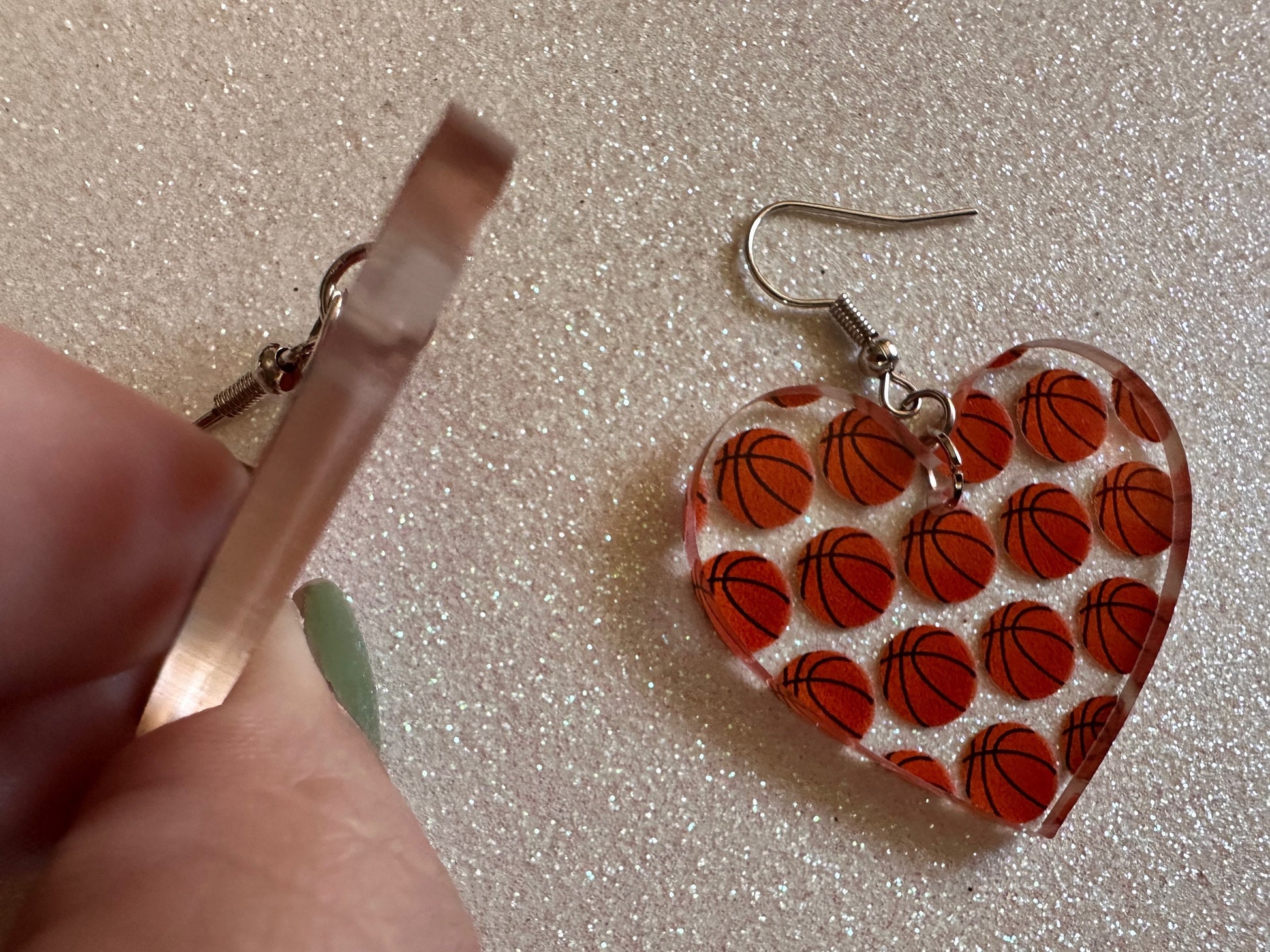 Basketball Earrings: Laser Cut Acrylic Basketball Balls, Sports, NBA, PE Class, Sports Team, Sport Teams, Best Gifts for Her/Him/Them