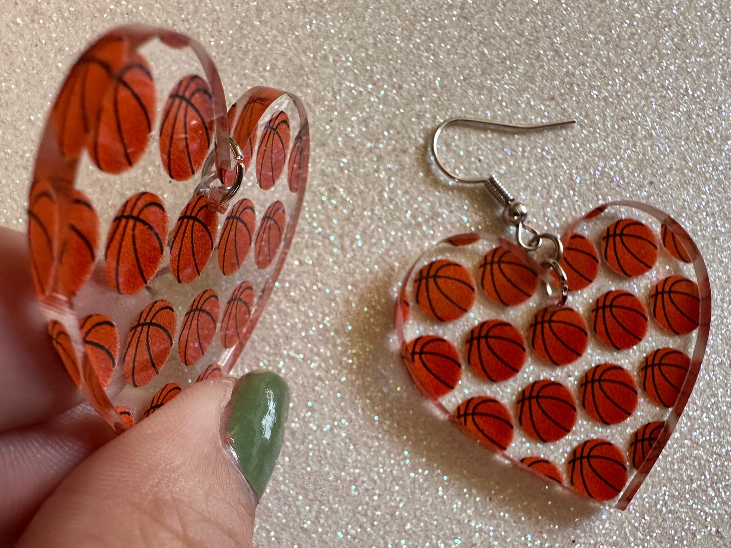 Basketball Earrings: Laser Cut Acrylic Basketball Balls, Sports, NBA, PE Class, Sports Team, Sport Teams, Best Gifts for Her/Him/Them