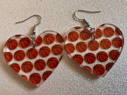 Basketball Earrings: Laser Cut Acrylic Basketball Balls, Sports, NBA, PE Class, Sports Team, Sport Teams, Best Gifts for Her/Him/Them