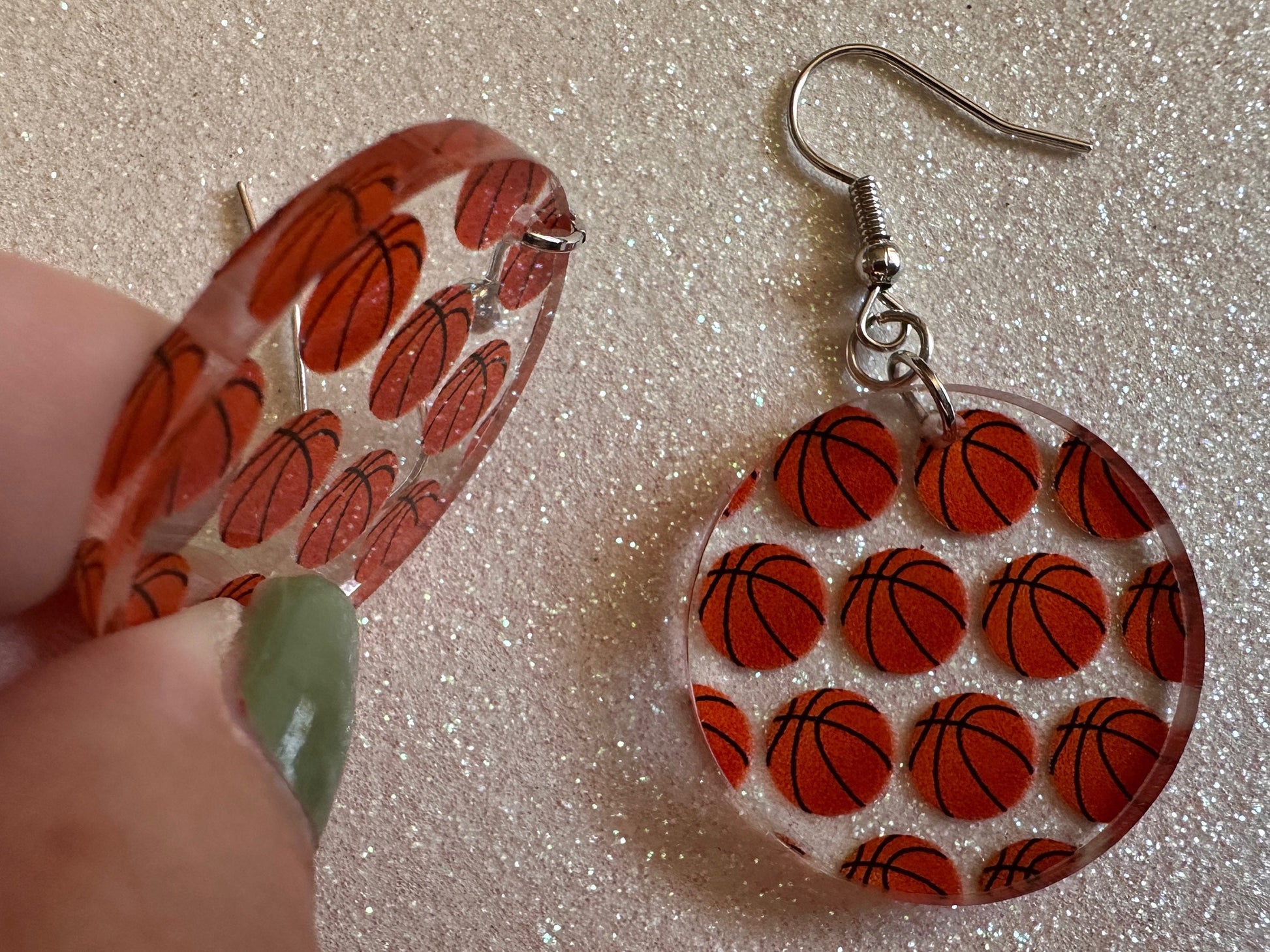 Basketball Earrings: Laser Cut Acrylic Basketball Balls, Sports, NBA, PE Class, Sports Team, Sport Teams, Best Gifts for Her/Him/Them