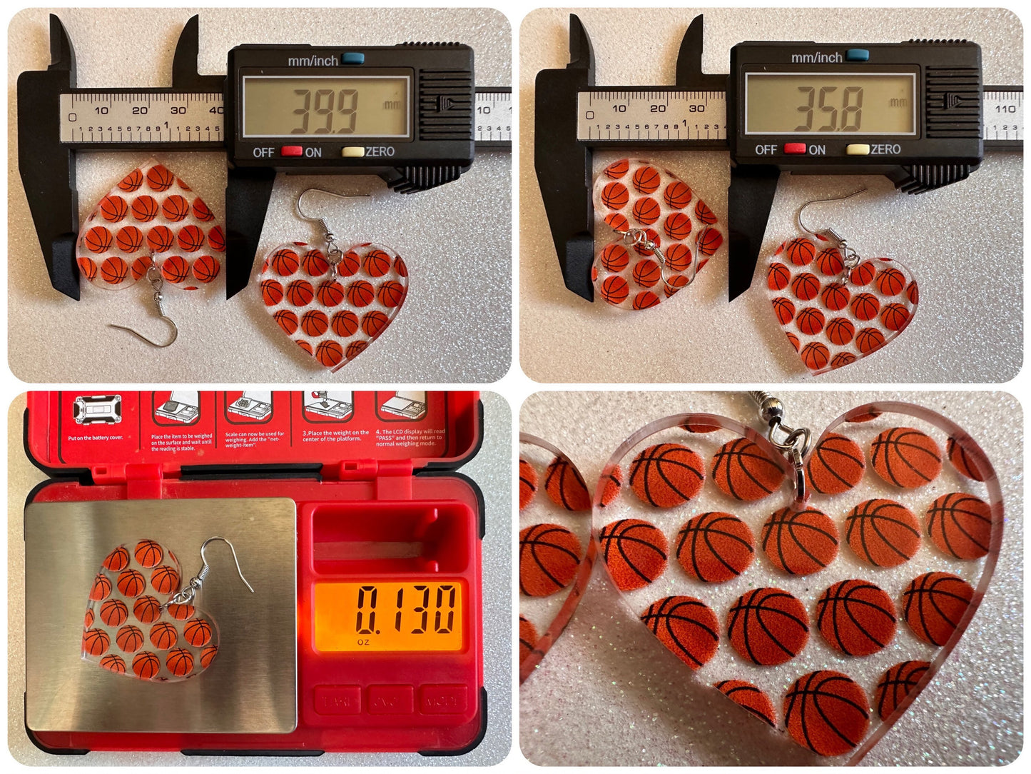 Basketball Earrings: Laser Cut Acrylic Basketball Balls, Sports, NBA, PE Class, Sports Team, Sport Teams, Best Gifts for Her/Him/Them