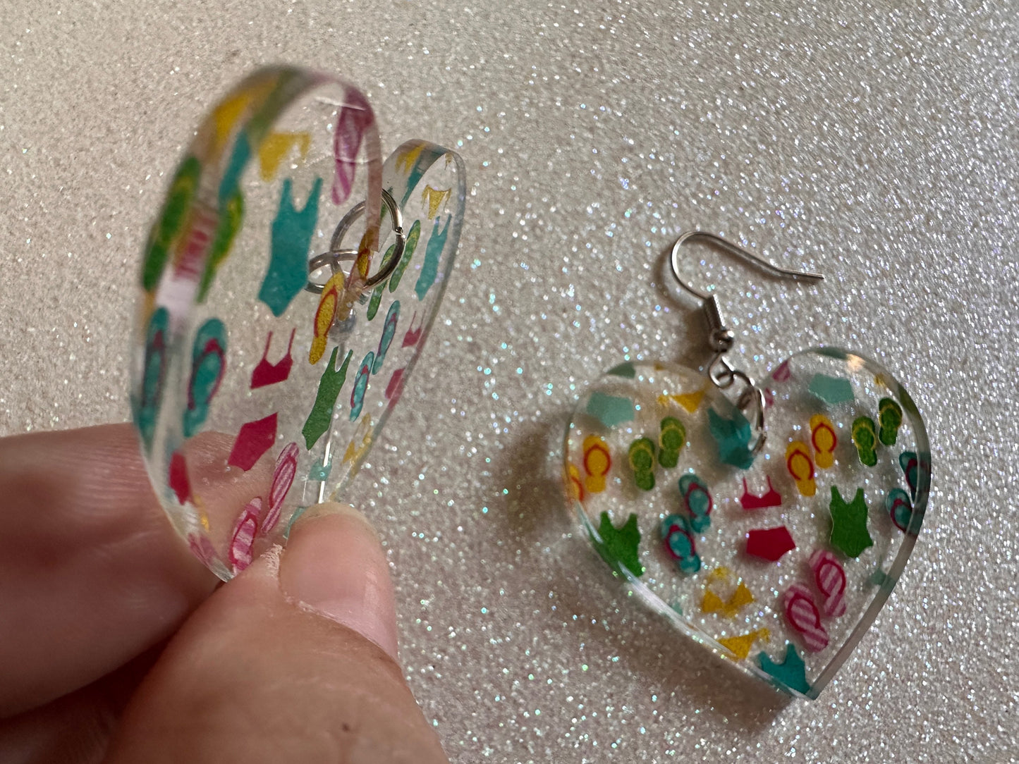 Bathing Suit & Flipflops Earrings: Laser Cut Acrylic Summer, Bikini, Beach, Swim, Flip Flops, Slippers, Thongs, Best Gifts for Her/Him/Them