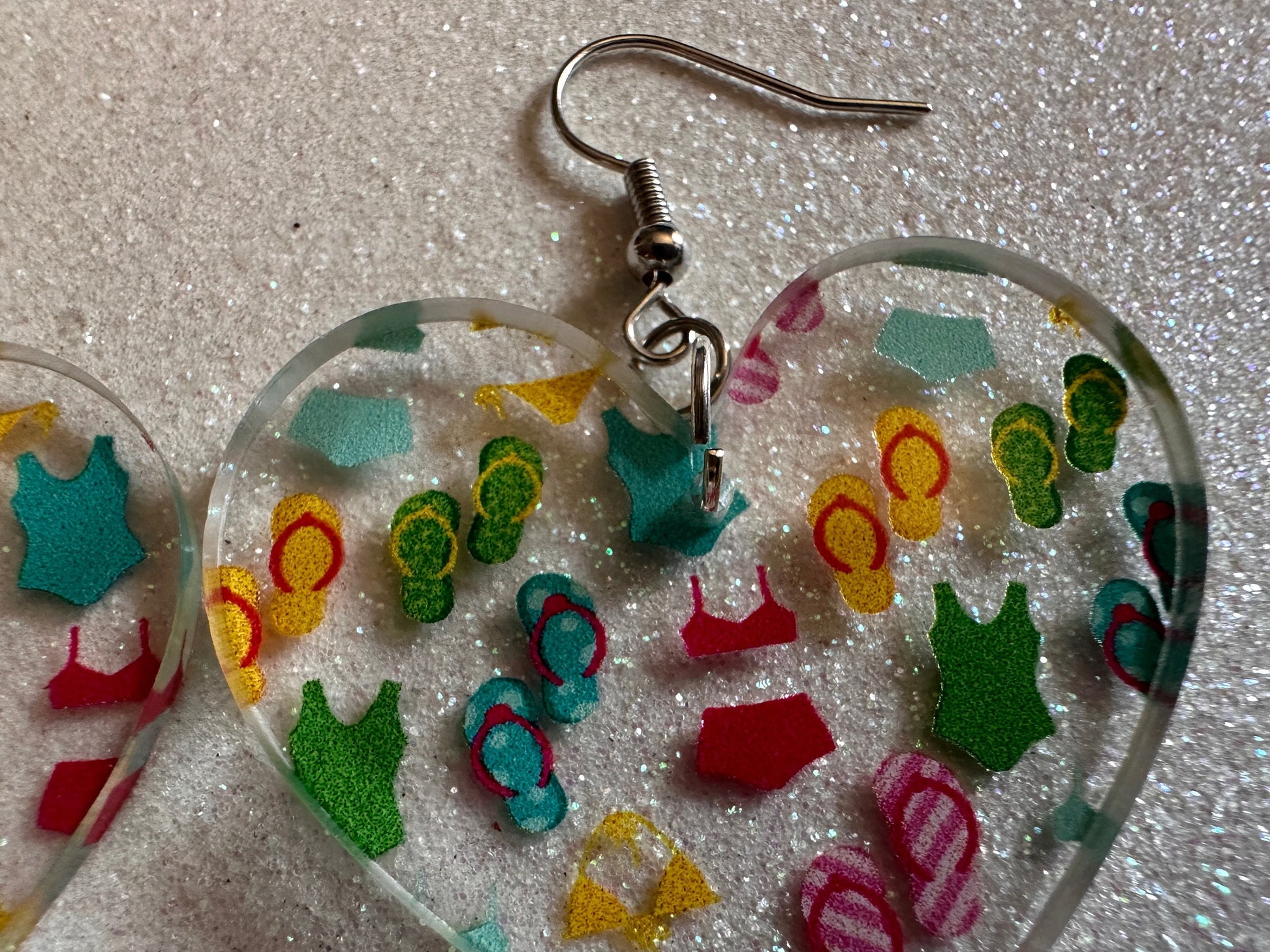Bathing Suit & Flipflops Earrings: Laser Cut Acrylic Summer, Bikini, Beach, Swim, Flip Flops, Slippers, Thongs, Best Gifts for Her/Him/Them