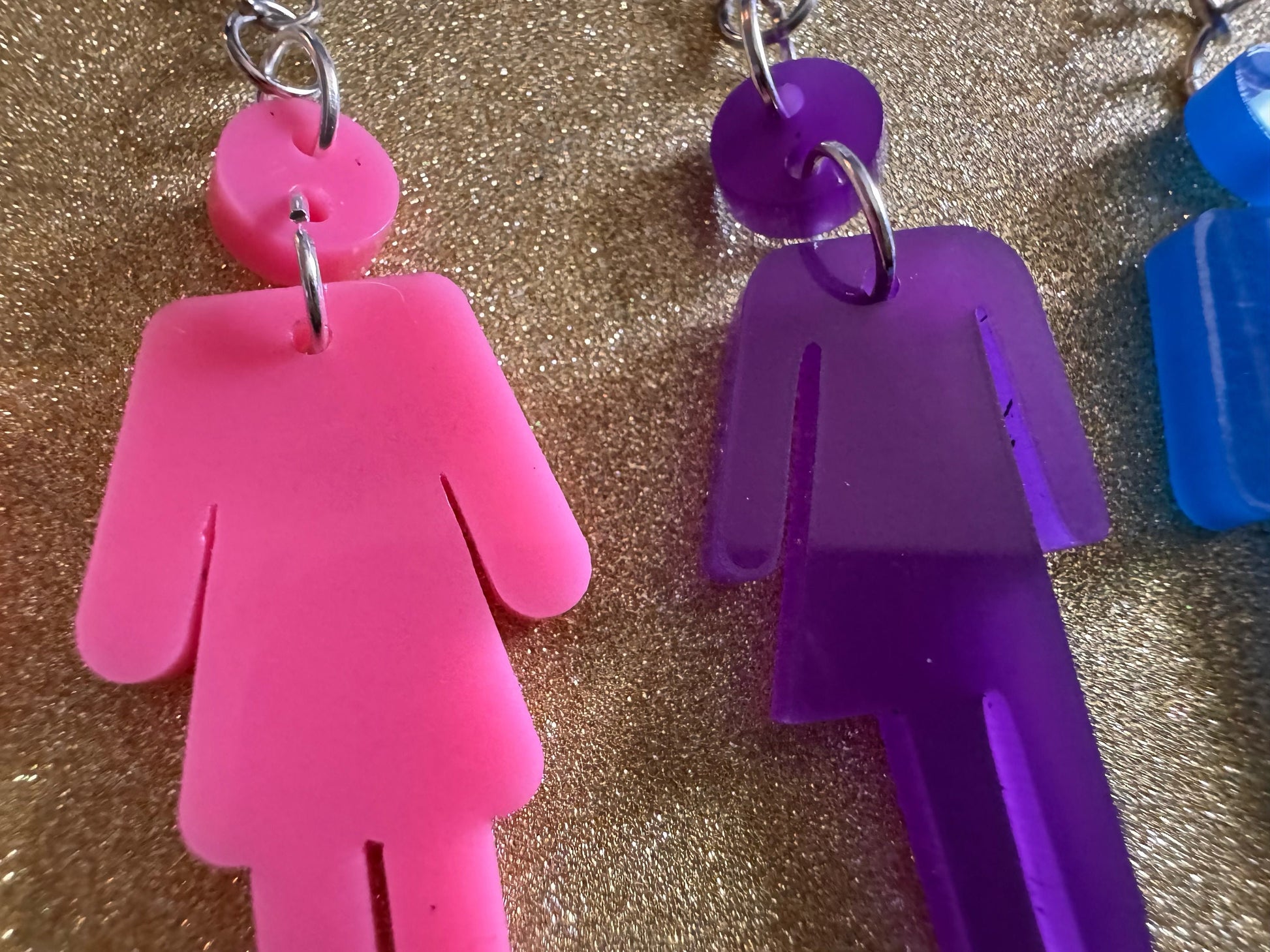 Bathroom Gender Identity Earrings: Laser Cut Acrylic Gender Signs, She/He/They Pronouns, Pride Week, Trans, Best Gifts for Her/Him/Them