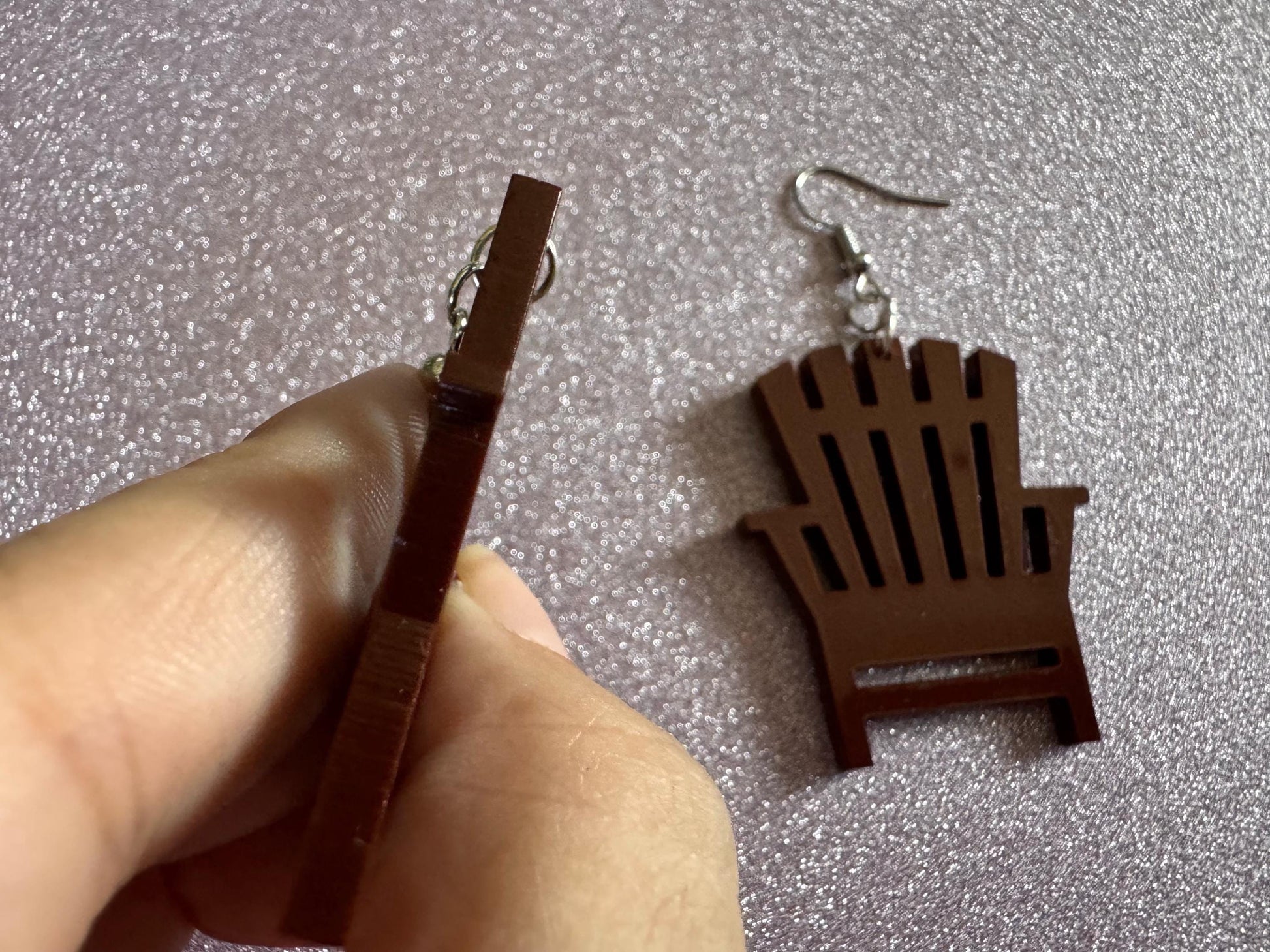 Beach Chair Earrings: Laser Cut Acrylic Chairs, Brown Lawn Chair, Earrings, Mini Furniture, Vacay, Hawaii, Best Gifts for Her/Him/Them
