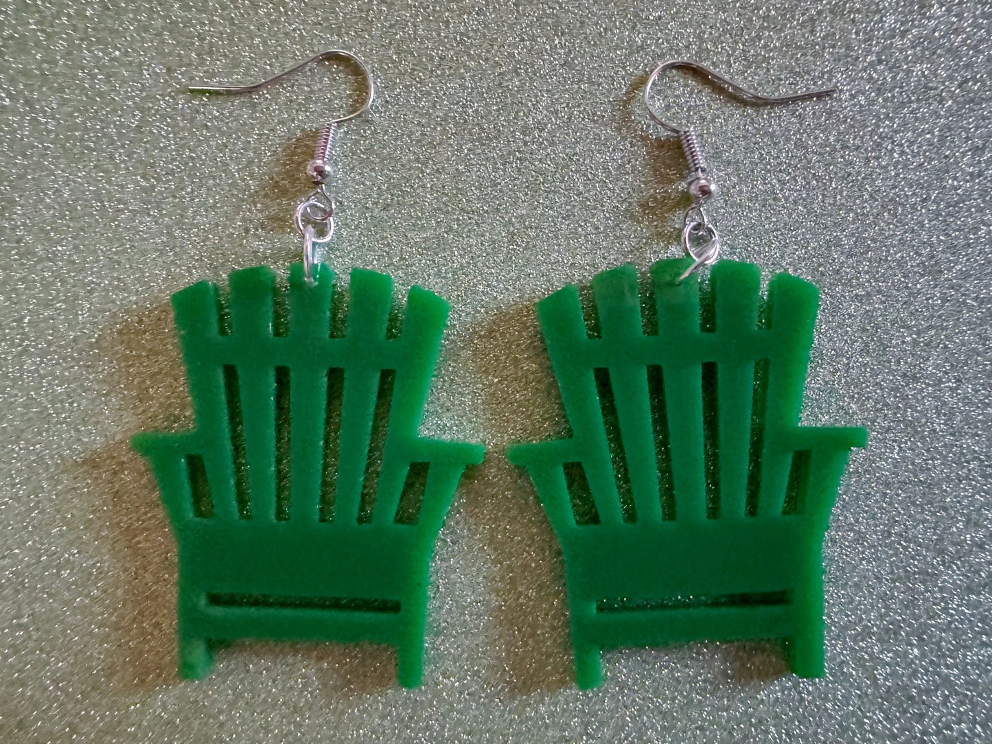 Beach Chair Earrings: Laser Cut Acrylic Chairs, Lawn Chair, Green Earrings, Mini Furniture, Vacay, Hawaii, Best Gifts for Her/Him/Them