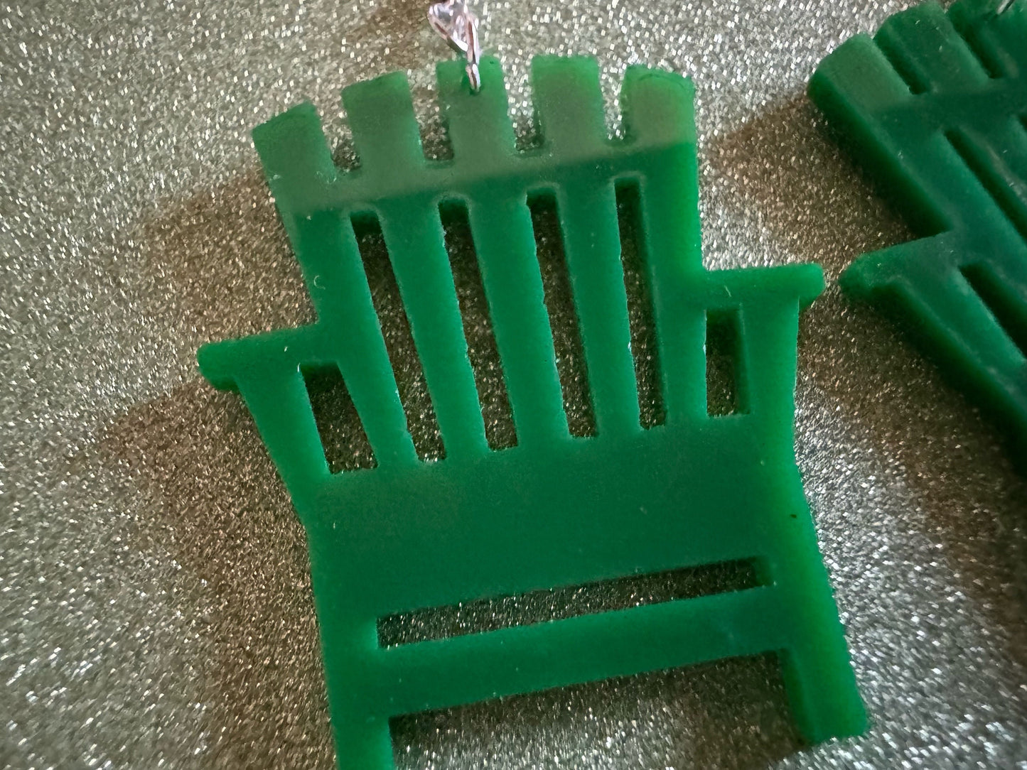Beach Chair Earrings: Laser Cut Acrylic Chairs, Lawn Chair, Green Earrings, Mini Furniture, Vacay, Hawaii, Best Gifts for Her/Him/Them