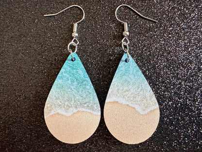 Beach Earrings: Laser Cut Acrylic Waves, Surfing, Waves, Tropical Vacation, Holiday, Hawaii, Island Life, Sea, Best Gifts for Her/Him/Them