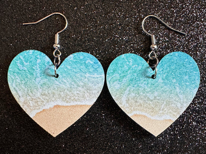 Beach Earrings: Laser Cut Acrylic Waves, Surfing, Waves, Tropical Vacation, Holiday, Hawaii, Island Life, Sea, Best Gifts for Her/Him/Them