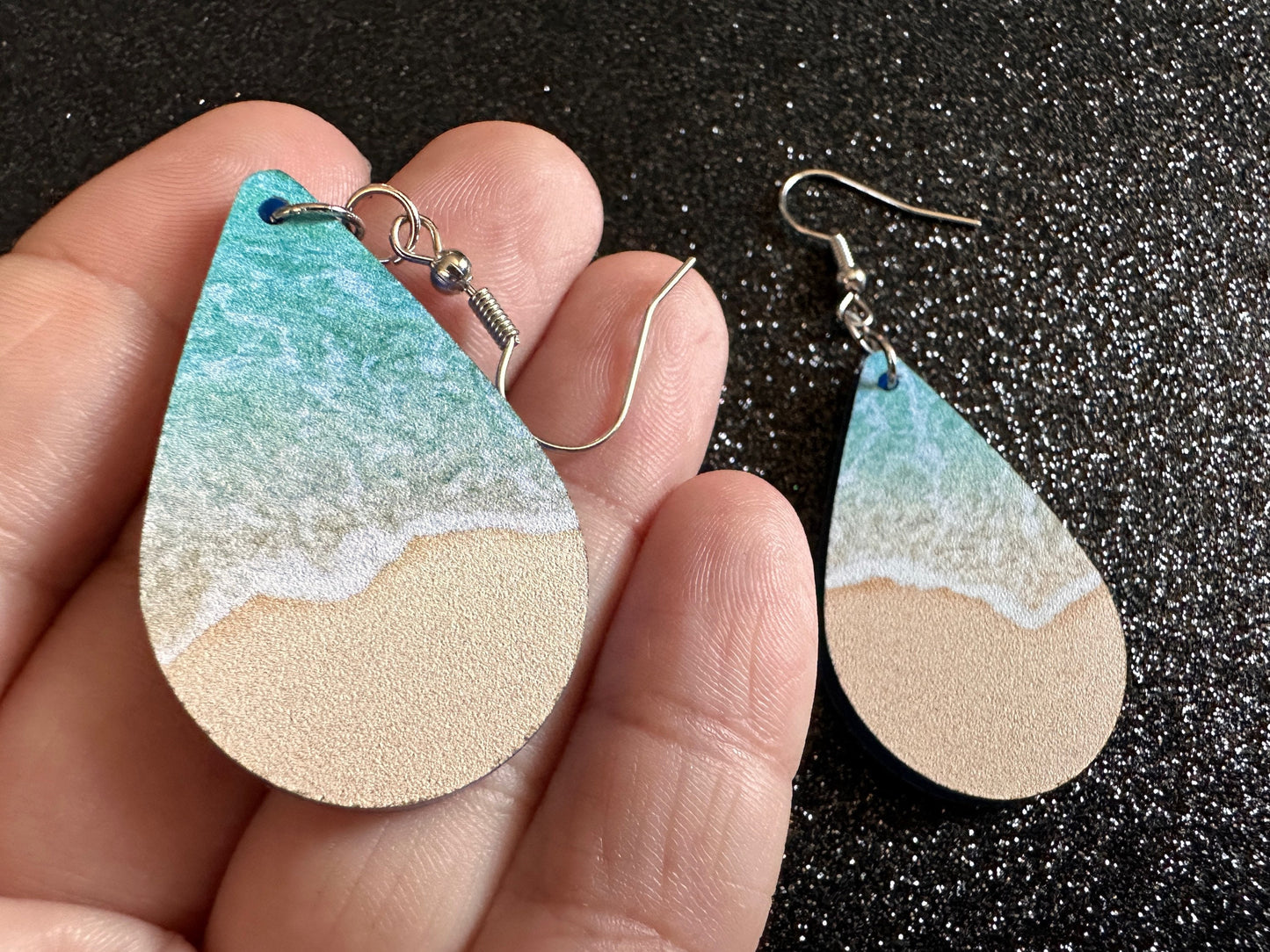 Beach Earrings: Laser Cut Acrylic Waves, Surfing, Waves, Tropical Vacation, Holiday, Hawaii, Island Life, Sea, Best Gifts for Her/Him/Them