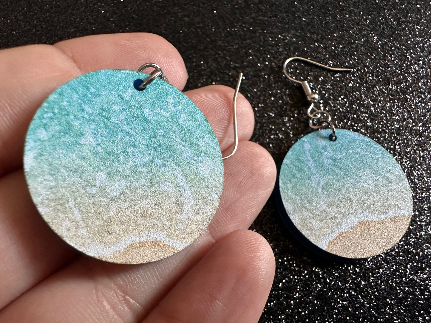Beach Earrings: Laser Cut Acrylic Waves, Surfing, Waves, Tropical Vacation, Holiday, Hawaii, Island Life, Sea, Best Gifts for Her/Him/Them
