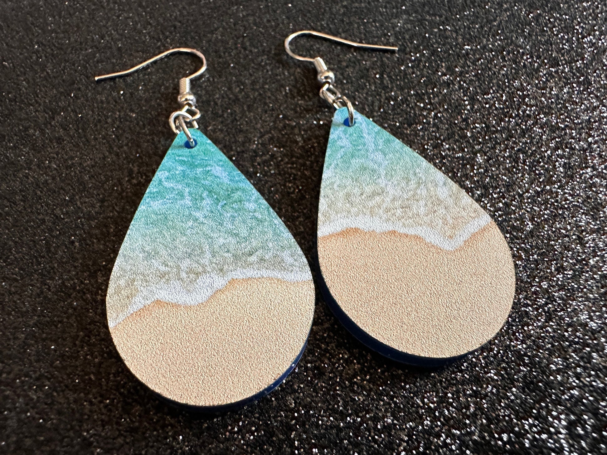 Beach Earrings: Laser Cut Acrylic Waves, Surfing, Waves, Tropical Vacation, Holiday, Hawaii, Island Life, Sea, Best Gifts for Her/Him/Them