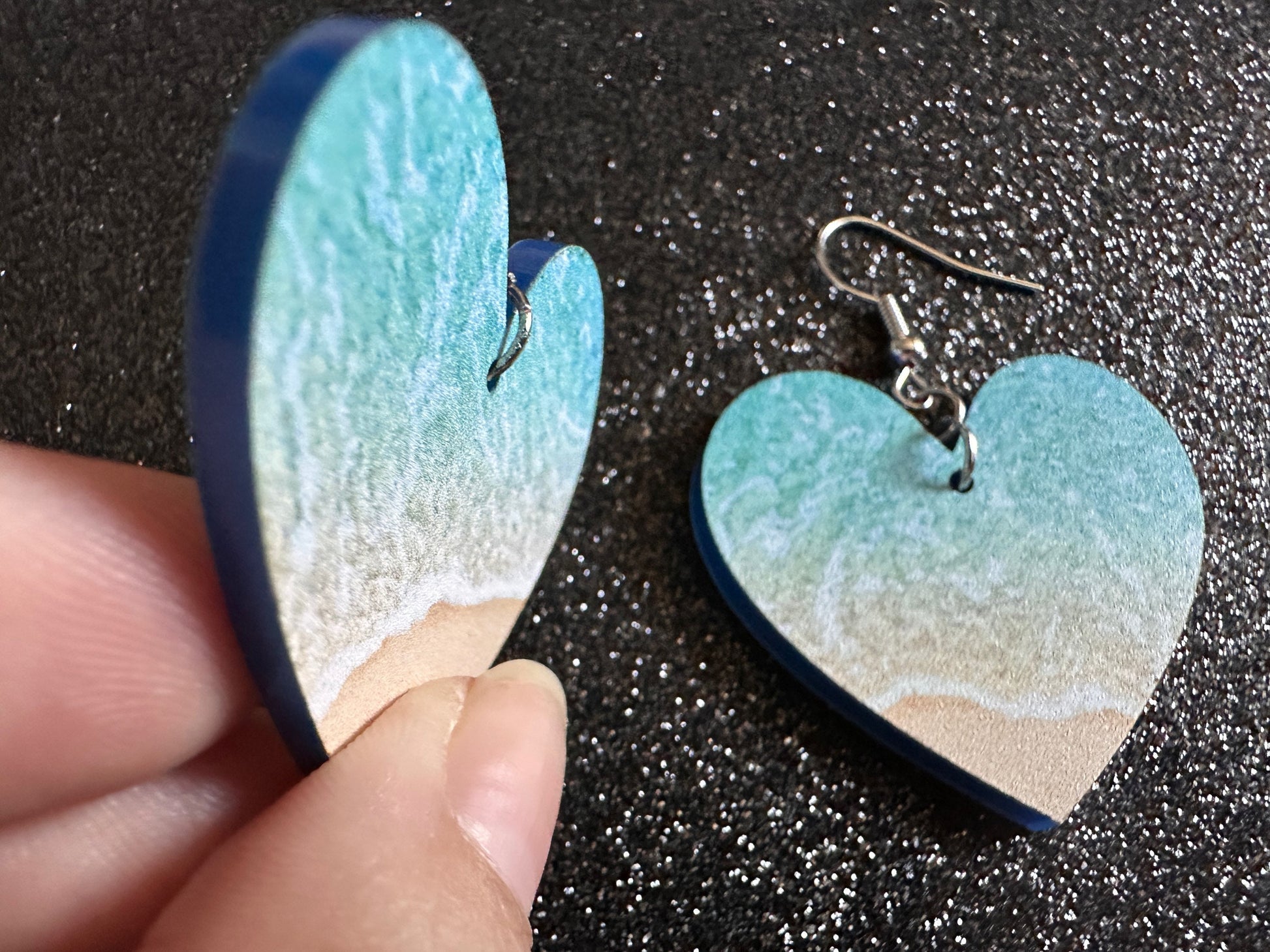 Beach Earrings: Laser Cut Acrylic Waves, Surfing, Waves, Tropical Vacation, Holiday, Hawaii, Island Life, Sea, Best Gifts for Her/Him/Them