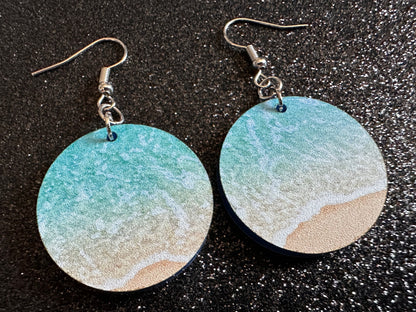Beach Earrings: Laser Cut Acrylic Waves, Surfing, Waves, Tropical Vacation, Holiday, Hawaii, Island Life, Sea, Best Gifts for Her/Him/Them