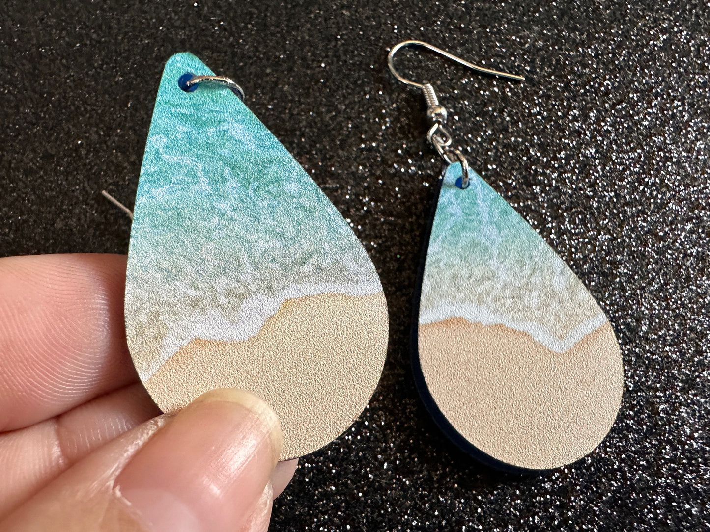 Beach Earrings: Laser Cut Acrylic Waves, Surfing, Waves, Tropical Vacation, Holiday, Hawaii, Island Life, Sea, Best Gifts for Her/Him/Them