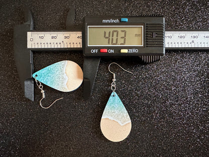 Beach Earrings: Laser Cut Acrylic Waves, Surfing, Waves, Tropical Vacation, Holiday, Hawaii, Island Life, Sea, Best Gifts for Her/Him/Them