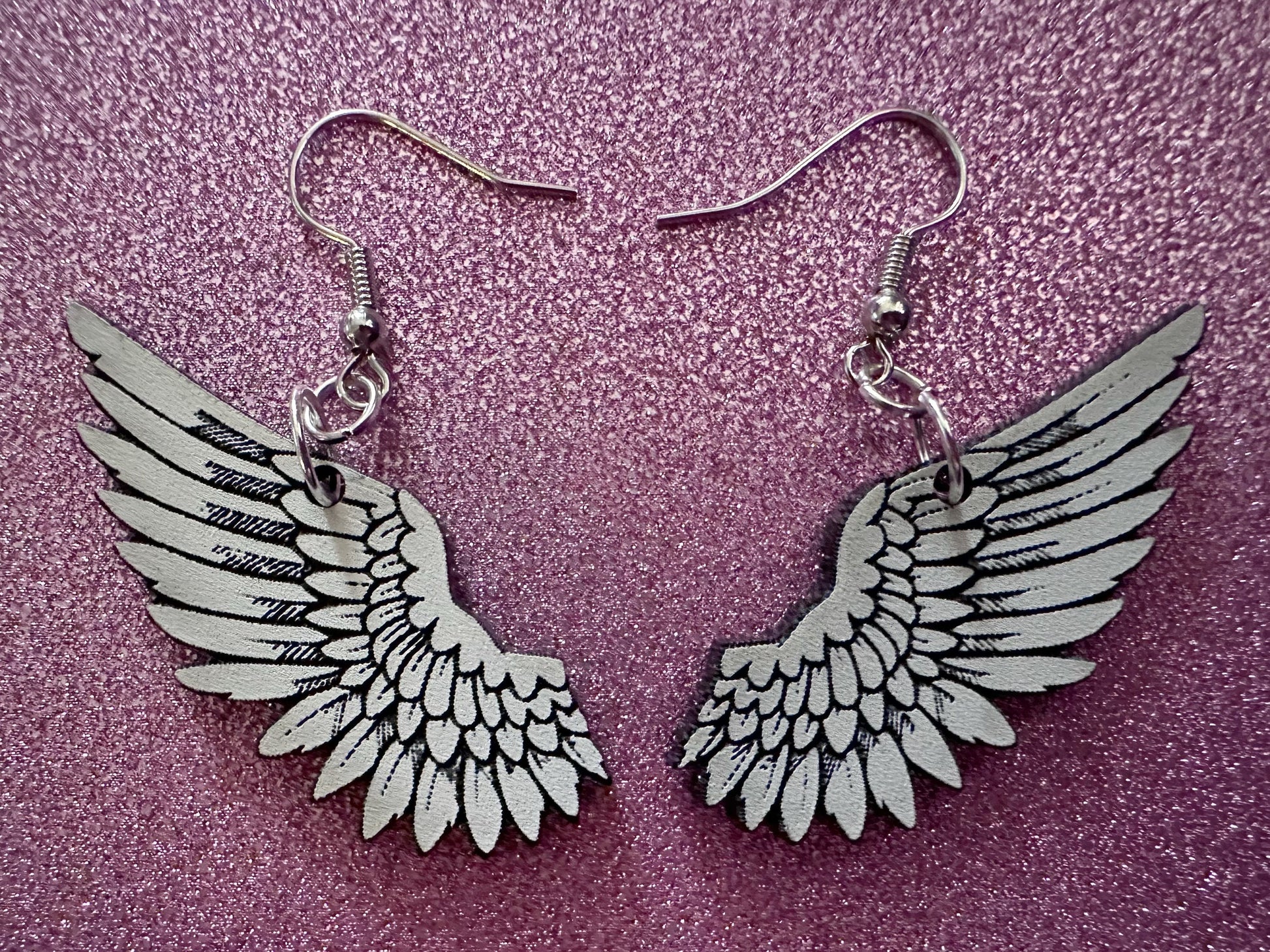 Beautiful Wing Earrings: Laser Cut Acrylic Wings, Angel Wings, White Wings, Bird Wings, Feathery Wings, Fly, Best Gifts for Her/Him/Them