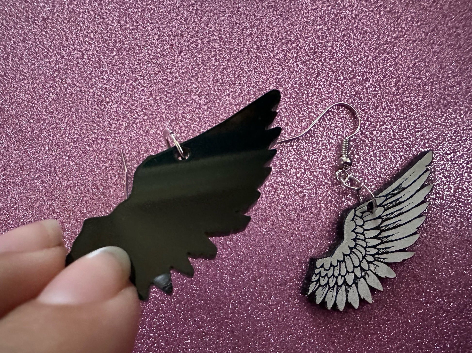 Beautiful Wing Earrings: Laser Cut Acrylic Wings, Angel Wings, White Wings, Bird Wings, Feathery Wings, Fly, Best Gifts for Her/Him/Them