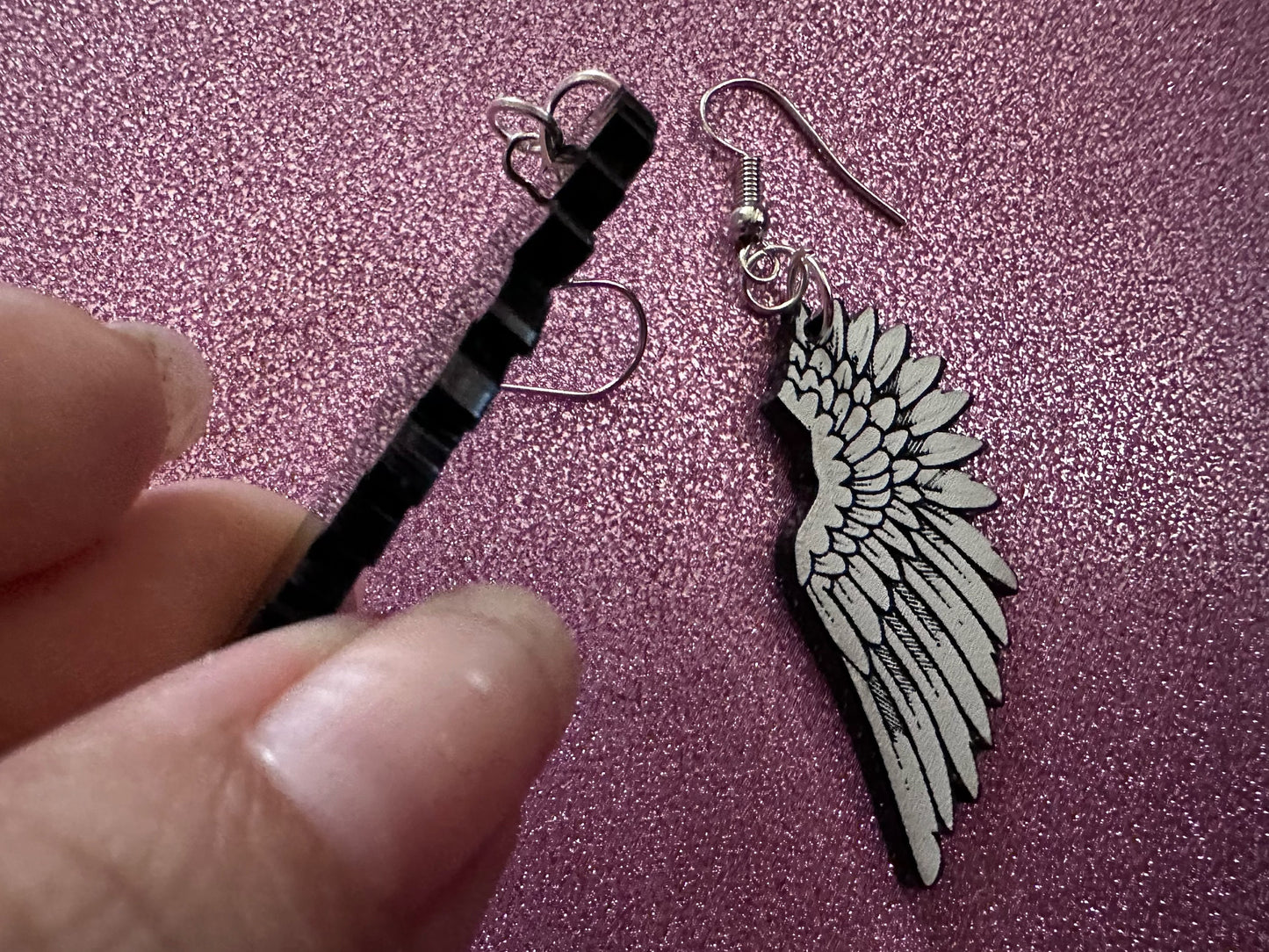 Beautiful Wing Earrings: Laser Cut Acrylic Wings, Angel Wings, White Wings, Bird Wings, Feathery Wings, Fly, Best Gifts for Her/Him/Them