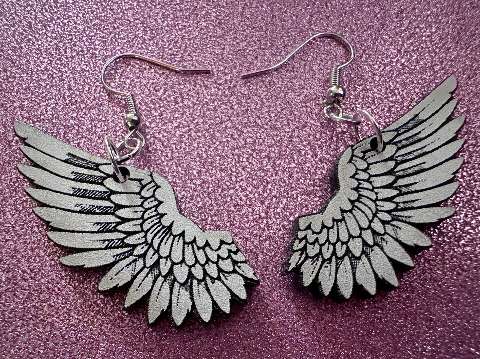 Beautiful Wing Earrings: Laser Cut Acrylic Wings, Angel Wings, White Wings, Bird Wings, Feathery Wings, Fly, Best Gifts for Her/Him/Them