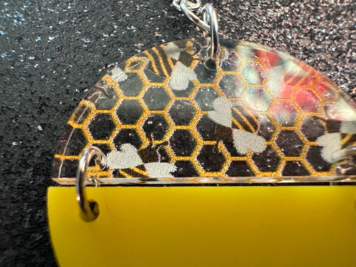 Bee Earrings: Laser Cut Acrylic Honey Bees, Bumblebees, Bumble Bees, Honeybees, Insects, Honey, Yellow, Hive, Best Gifts for Her/Him/Them