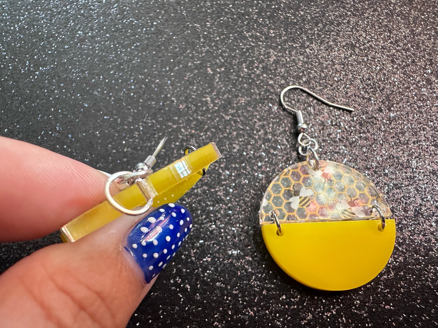 Bee Earrings: Laser Cut Acrylic Honey Bees, Bumblebees, Bumble Bees, Honeybees, Insects, Honey, Yellow, Hive, Best Gifts for Her/Him/Them