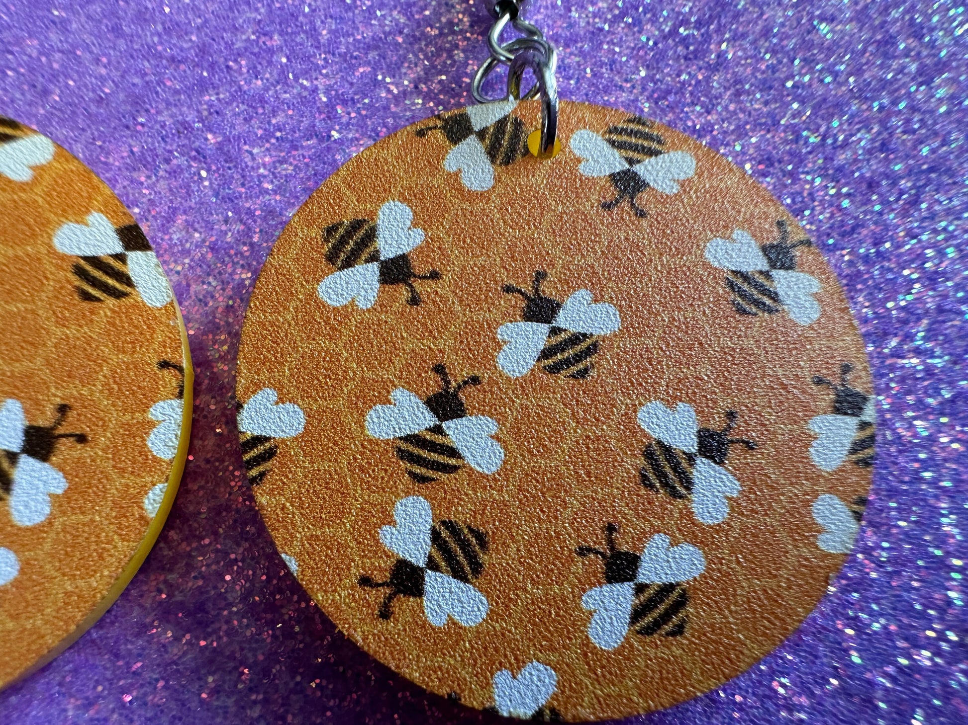 Bee Earrings: Laser Cut Acrylic Honey Bees, Bumblebees, Bumble Bees, Honeybees, Insects, Honey, Yellow, Hive, Best Gifts for Her/Him/Them
