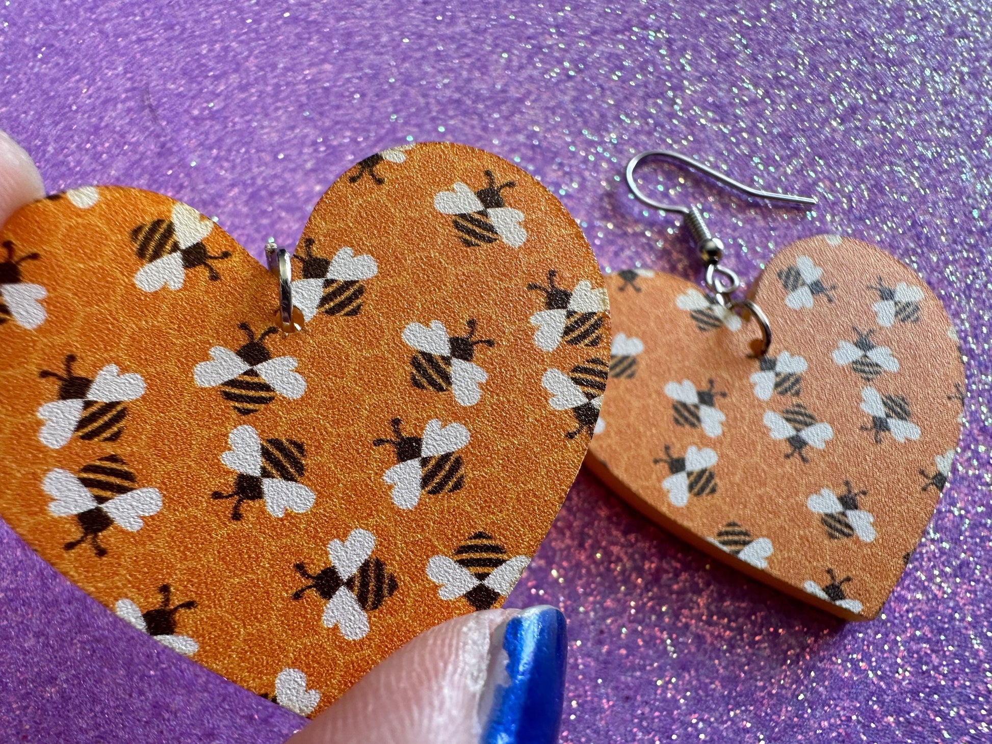 Bee Earrings: Laser Cut Acrylic Honey Bees, Bumblebees, Bumble Bees, Honeybees, Insects, Honey, Yellow, Hive, Best Gifts for Her/Him/Them