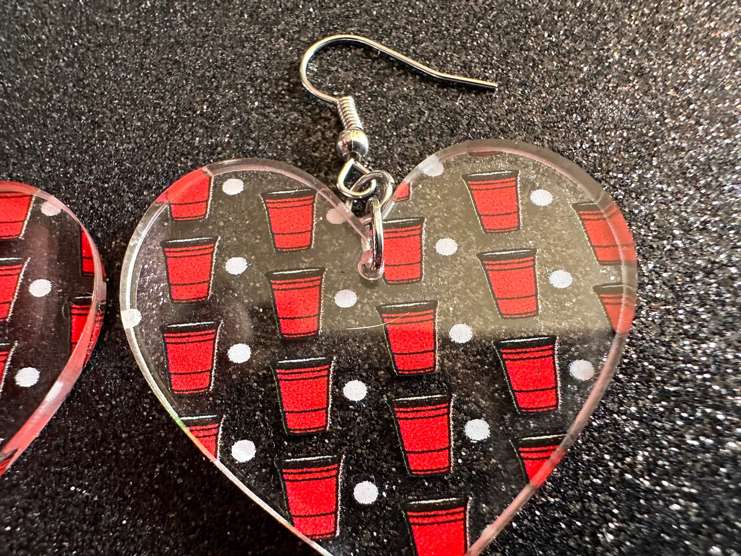 Beer Pong Earrings: Laser Cut Acrylic Solo Cups & Ping Pong Balls, Party Sports, College, Drinking Game, Fun, Best Gifts for Her/Him/Them