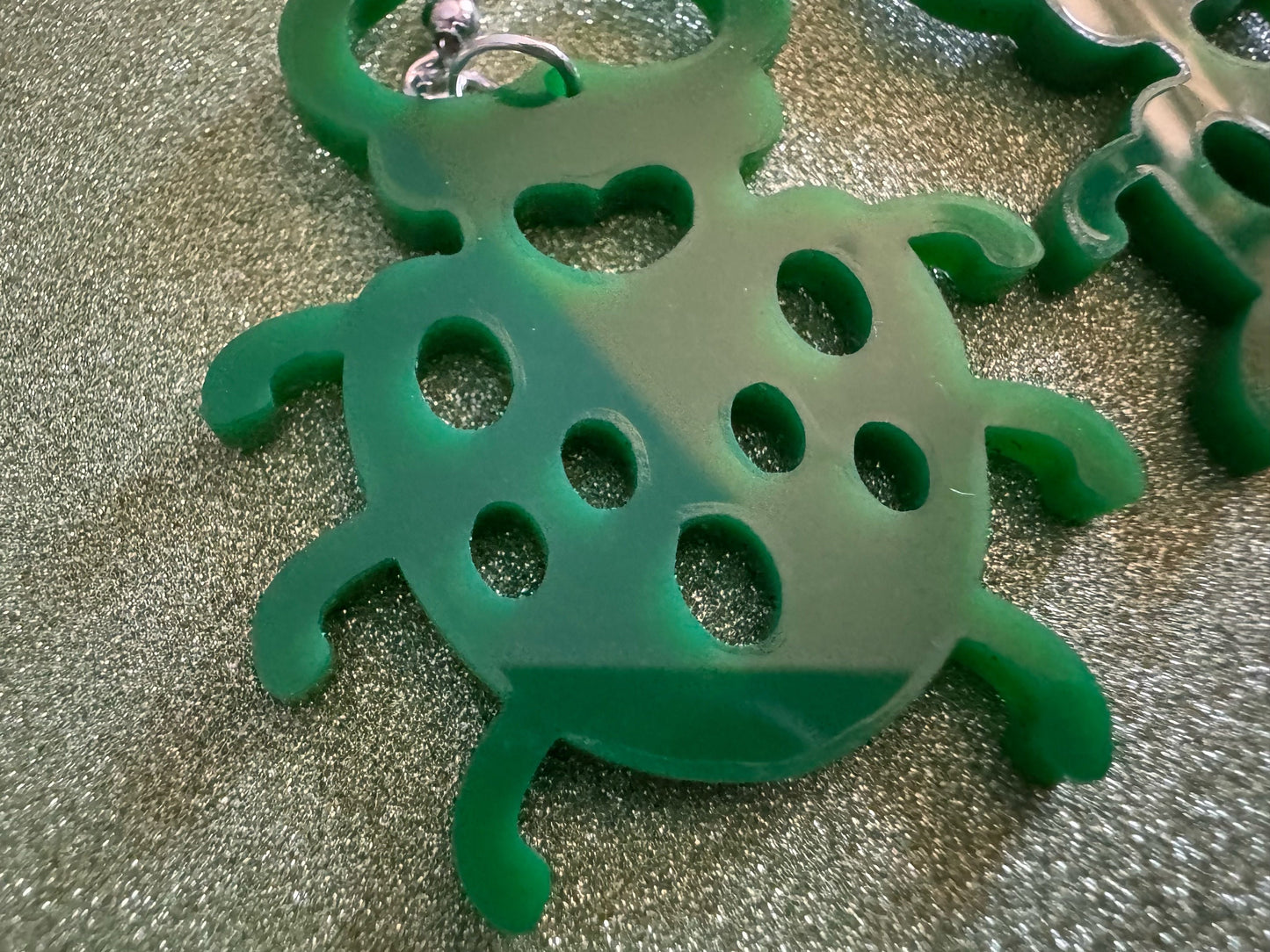 Beetle Earrings: Laser Cut Acrylic Beetles, Green Earrings, Bugs, Insects, Entomology, Costume Jewelry, Novelty, Best Gifts for Her/Him/Them