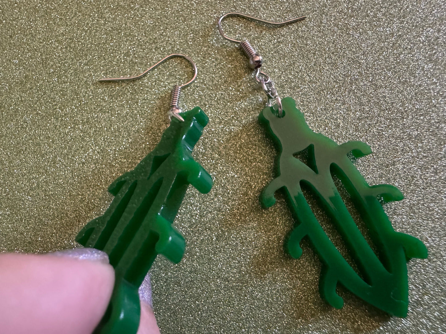 Beetle Earrings: Laser Cut Acrylic Beetles, Green Earrings, Bugs, Insects, Entomology, Costume Jewelry, Novelty, Best Gifts for Her/Him/Them