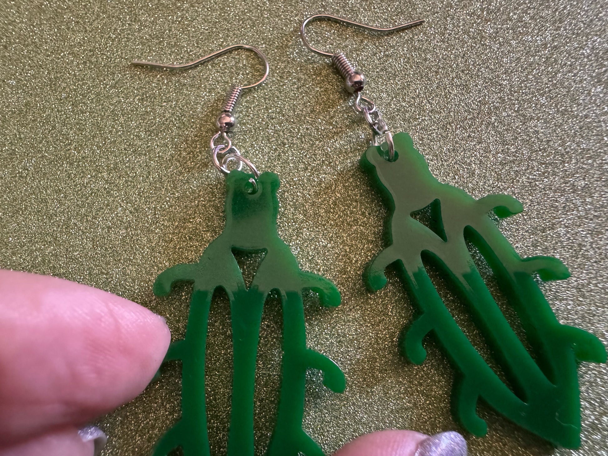 Beetle Earrings: Laser Cut Acrylic Beetles, Green Earrings, Bugs, Insects, Entomology, Costume Jewelry, Novelty, Best Gifts for Her/Him/Them