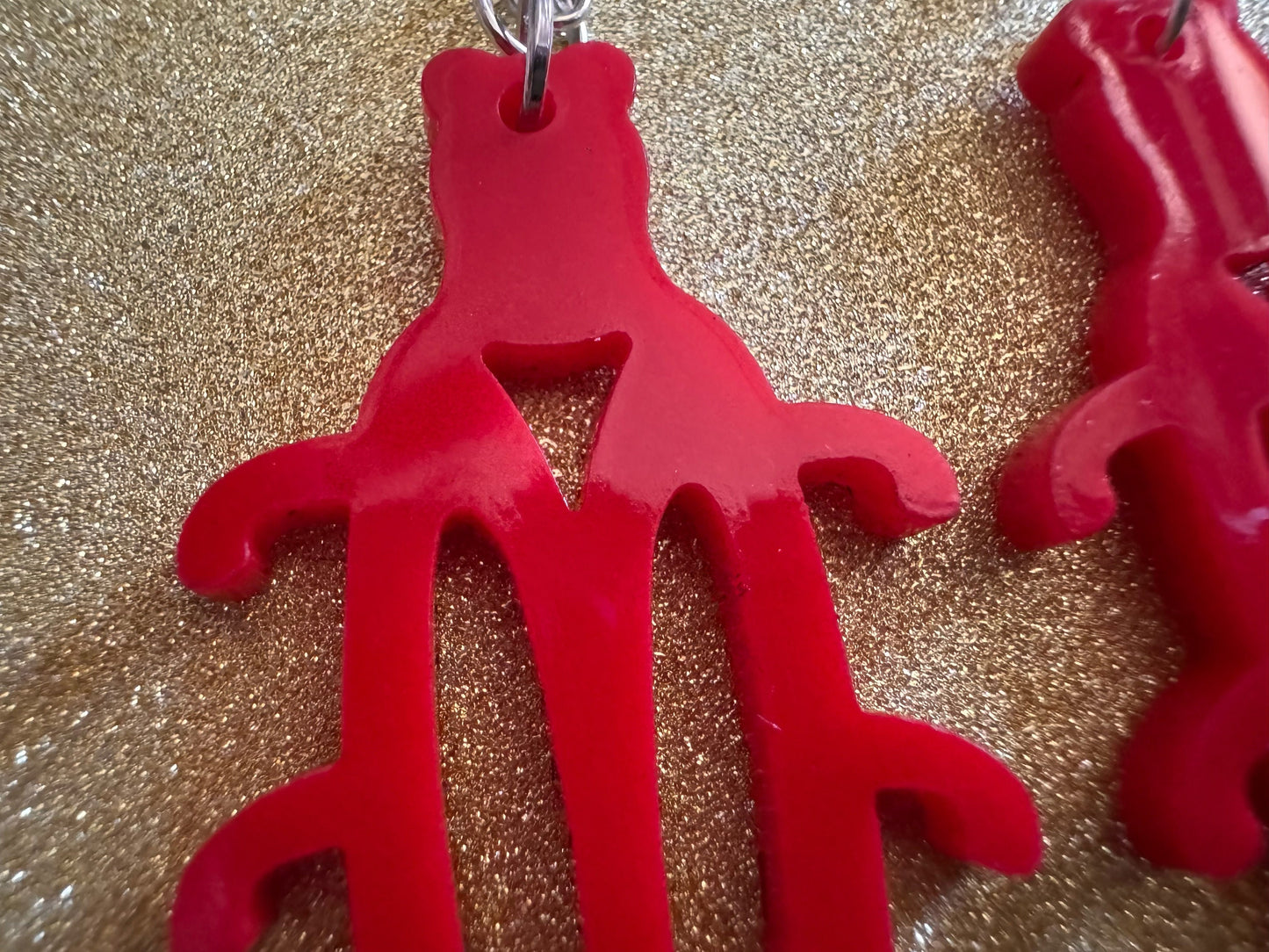 Beetle Earrings: Laser Cut Acrylic Beetles, Red Bugs, Insects, Entomology, Costume Jewelry, Novelty Gag Gift, Best Gifts for Her/Him/Them