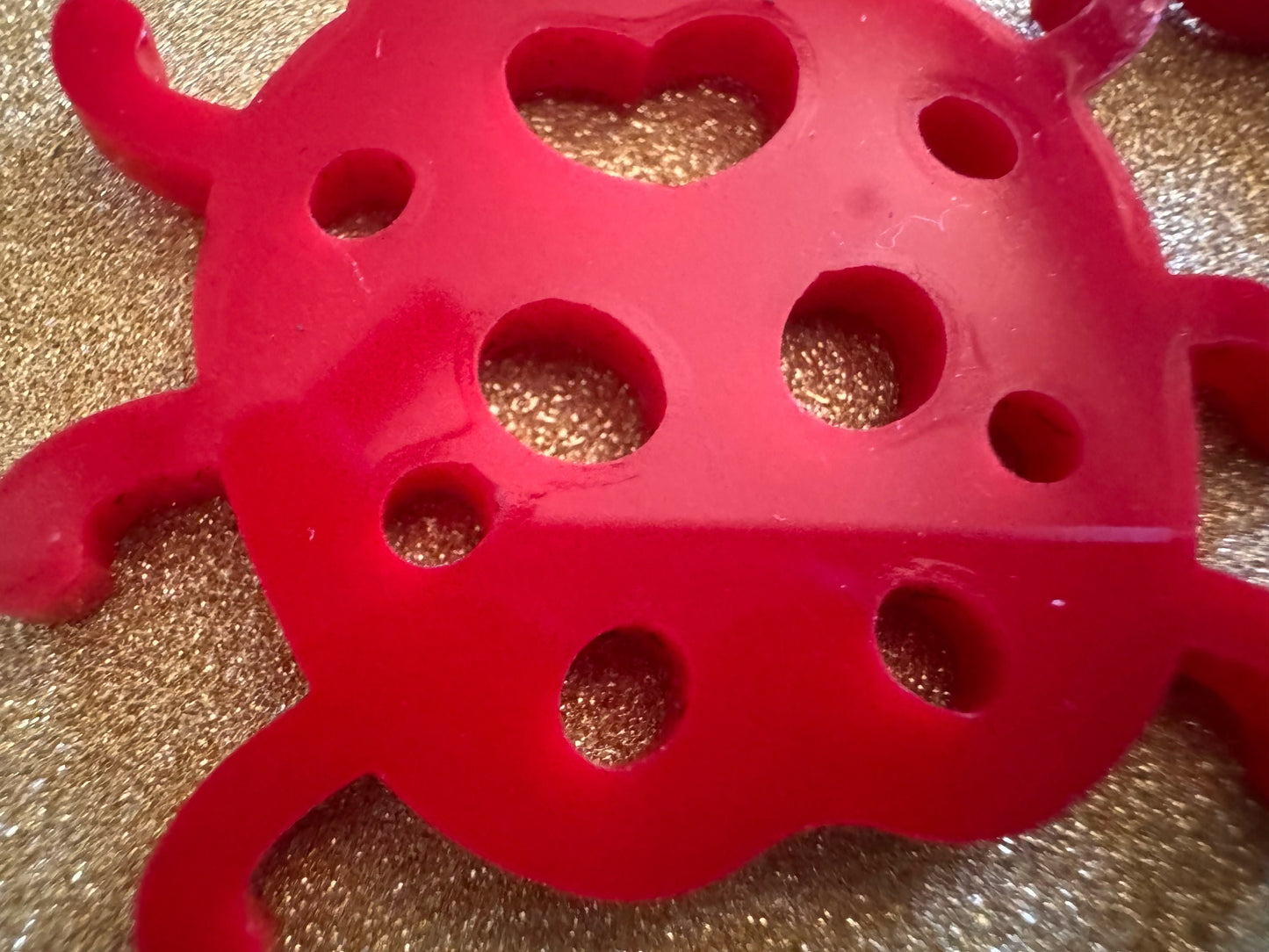 Beetle Earrings: Laser Cut Acrylic Ladybugs, Red Bugs, Insects, Beetles, Costume Jewelry, Novelty Gag Gift, Best Gifts for Her/Him/Them