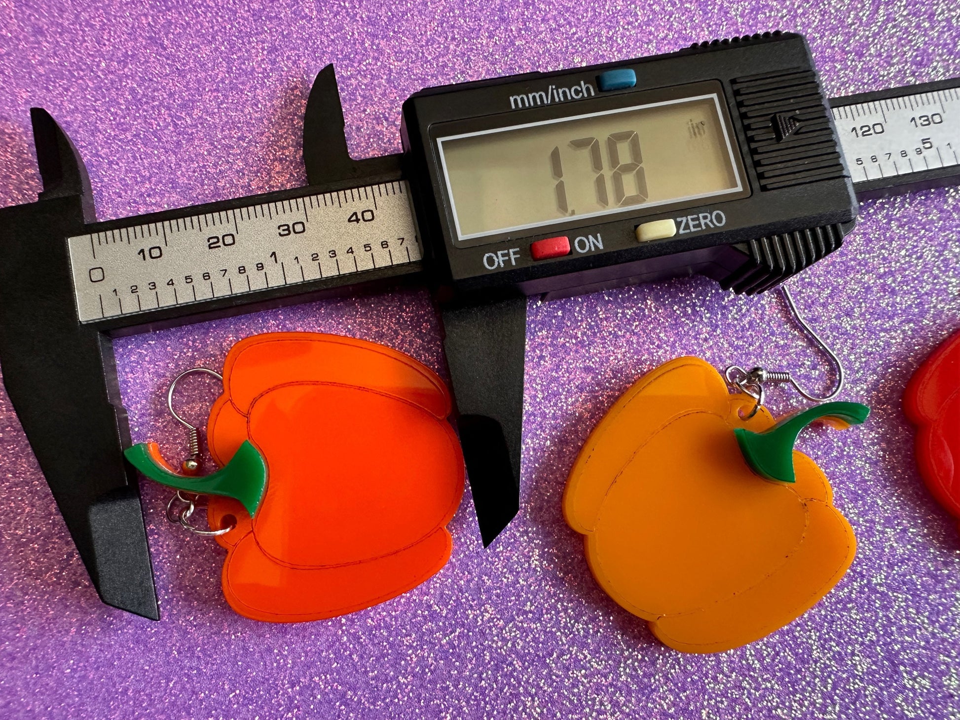 Bell Pepper Earrings: Laser Cut Acrylic Peppers, Vegetables, Veggies, Vegan, Foodie, Cook, Chef, Food Earrings, Gifts for Her/Him/Them