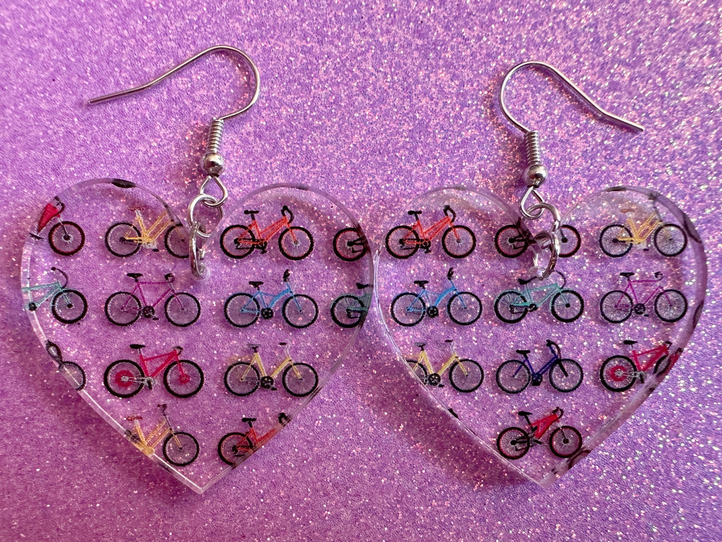 Bicycle Earrings: Laser Cut Acrylic Bicycles, Cycling, Bike Ride, Travel, Biking, Eco Friendly, Sports, Hobby, Best Gifts for Her/Him/Them