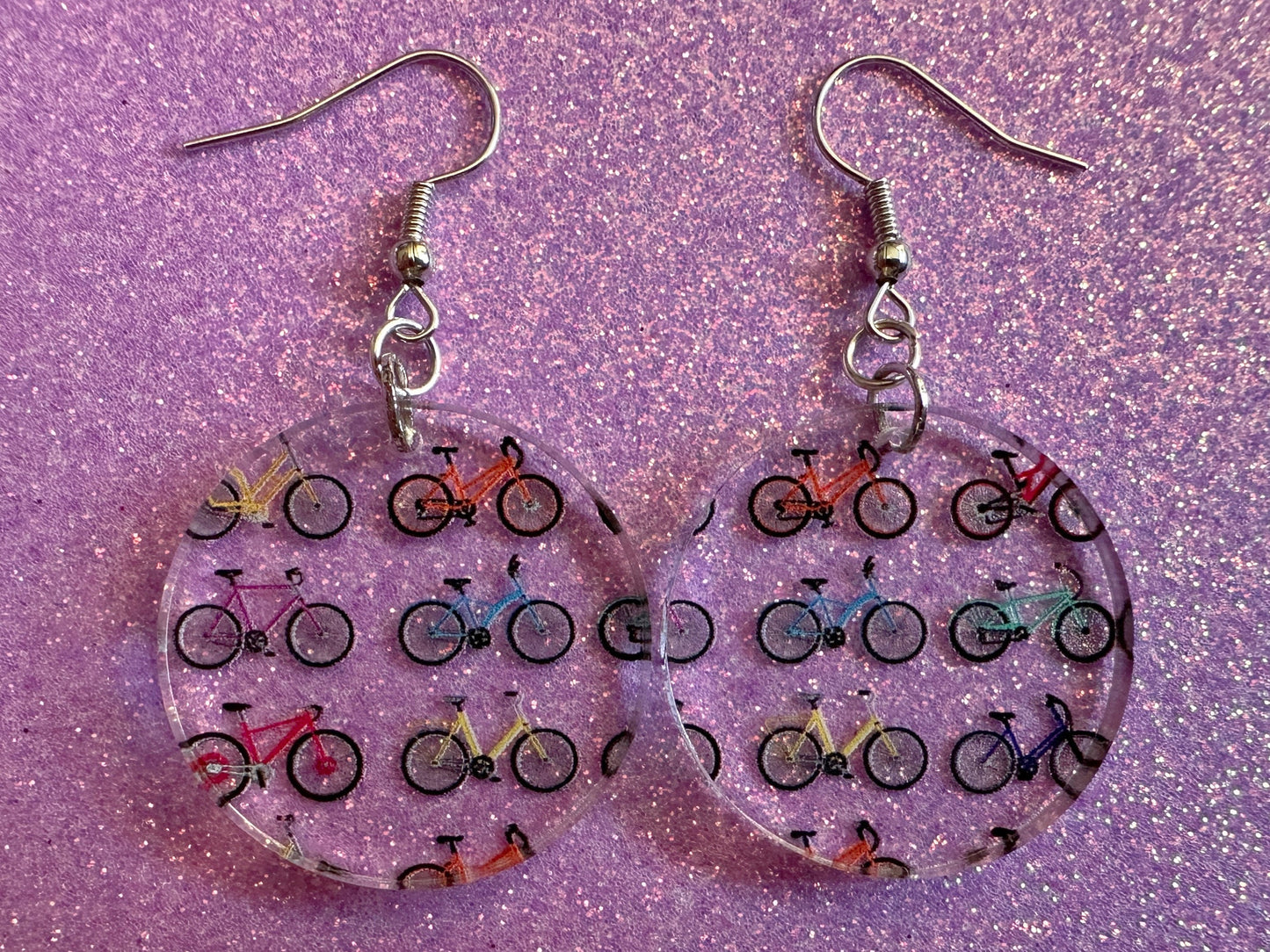 Bicycle Earrings: Laser Cut Acrylic Bicycles, Cycling, Bike Ride, Travel, Biking, Eco Friendly, Sports, Hobby, Best Gifts for Her/Him/Them