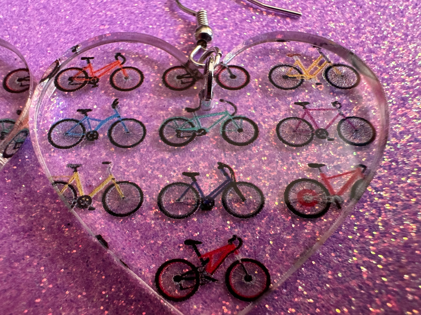 Bicycle Earrings: Laser Cut Acrylic Bicycles, Cycling, Bike Ride, Travel, Biking, Eco Friendly, Sports, Hobby, Best Gifts for Her/Him/Them