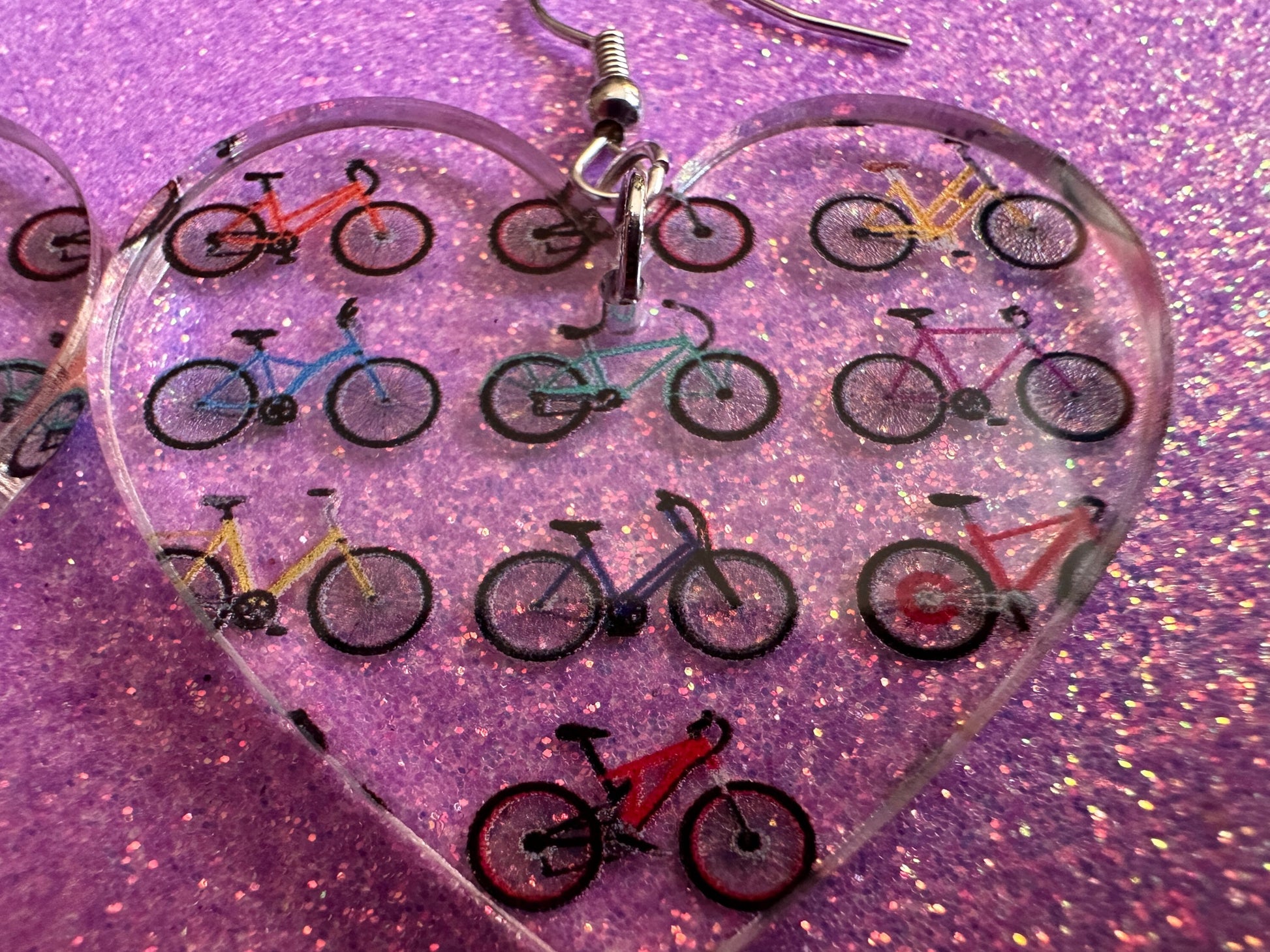 Bicycle Earrings: Laser Cut Acrylic Bicycles, Cycling, Bike Ride, Travel, Biking, Eco Friendly, Sports, Hobby, Best Gifts for Her/Him/Them