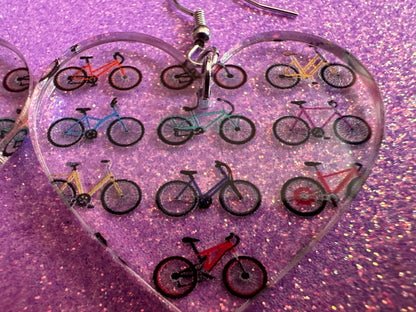 Bicycle Earrings: Laser Cut Acrylic Bicycles, Cycling, Bike Ride, Travel, Biking, Eco Friendly, Sports, Hobby, Best Gifts for Her/Him/Them