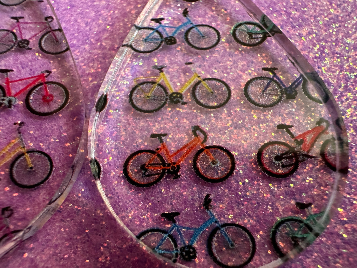 Bicycle Earrings: Laser Cut Acrylic Bicycles, Cycling, Bike Ride, Travel, Biking, Eco Friendly, Sports, Hobby, Best Gifts for Her/Him/Them