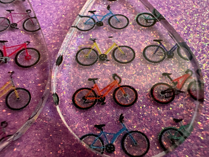 Bicycle Earrings: Laser Cut Acrylic Bicycles, Cycling, Bike Ride, Travel, Biking, Eco Friendly, Sports, Hobby, Best Gifts for Her/Him/Them
